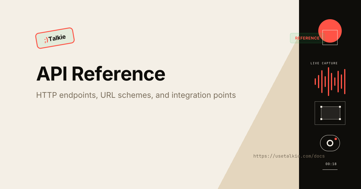 API Reference — Talkie Docs
