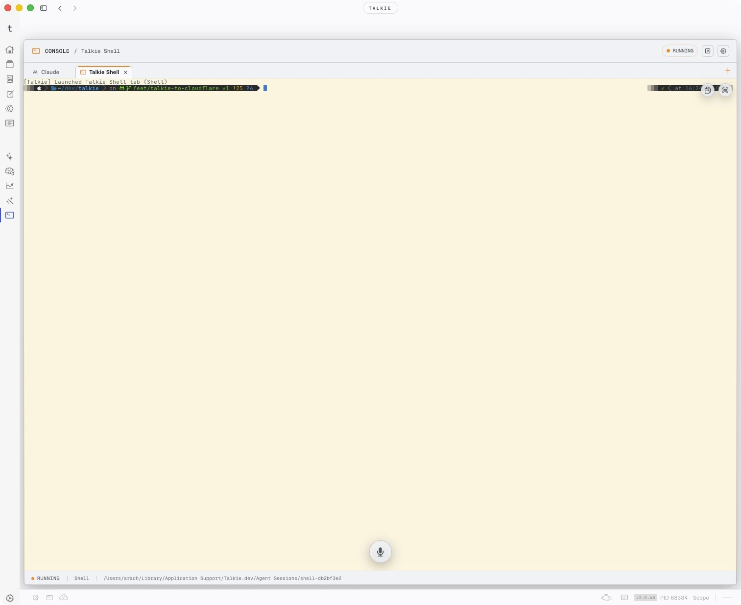Terminals — Talkie for Mac